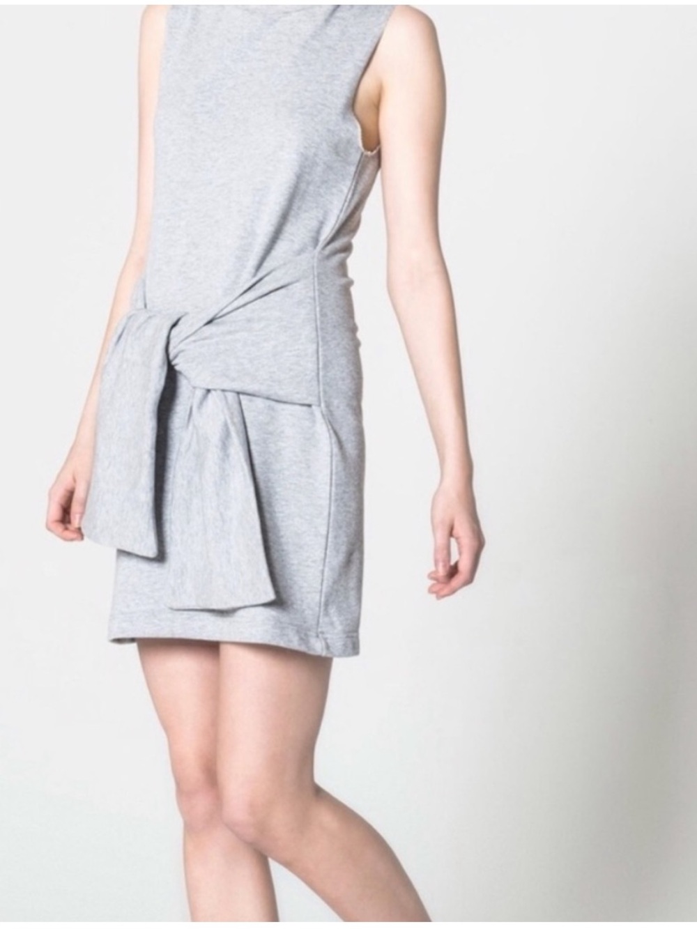 Cheap Monday Light Grey Tie-Front “Implode” Sleeveless Dress